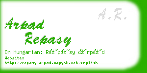 arpad repasy business card